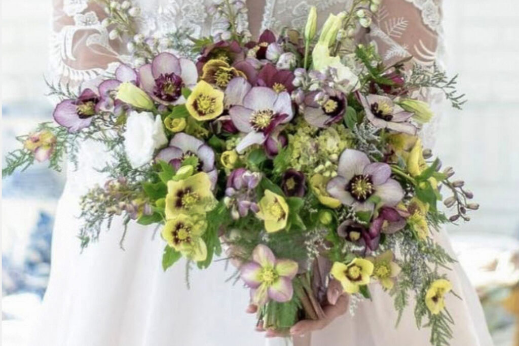 Seasonal Bouquet by Sugar Magnolia Flower Company. Victoria Grace Photography. Meadowbrooke Bridal. Weaverville NC